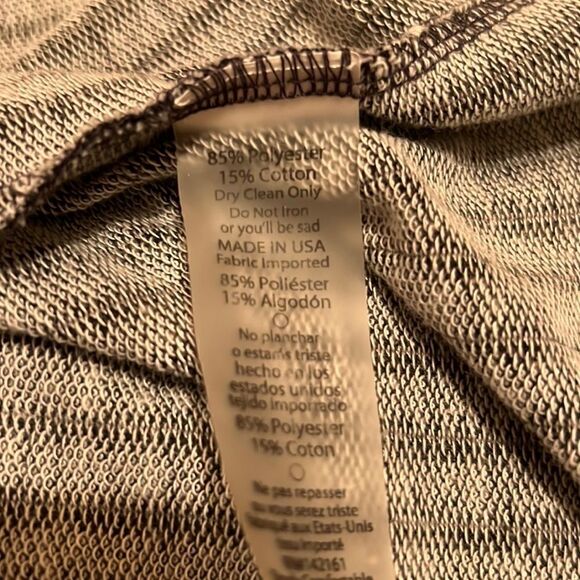 LulaRoe cardigan knit gray white striped ribbed Large no offers given or given - Picture 7 of 7